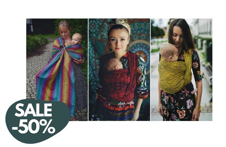 Chusty do noszenia i chusty kółkowe – 50% taniej
