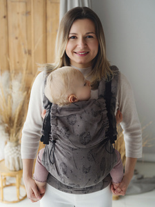Brązowe nosidełko dla dziecka Prime Rustic Lightness – Dmuchawce