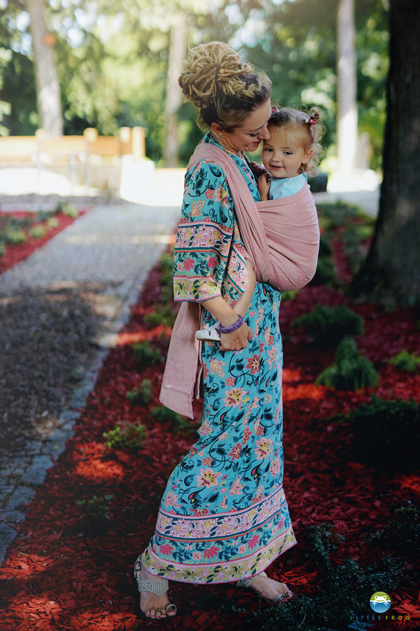 Chusta do noszenia dziecka Pink Linen Wildness 4,2 m