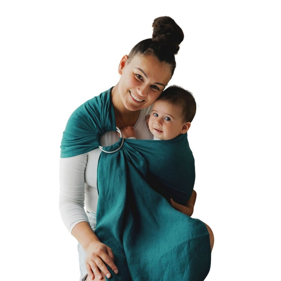 Chusta kółkowa Pure Linen Deep Aqua S (1,7m)