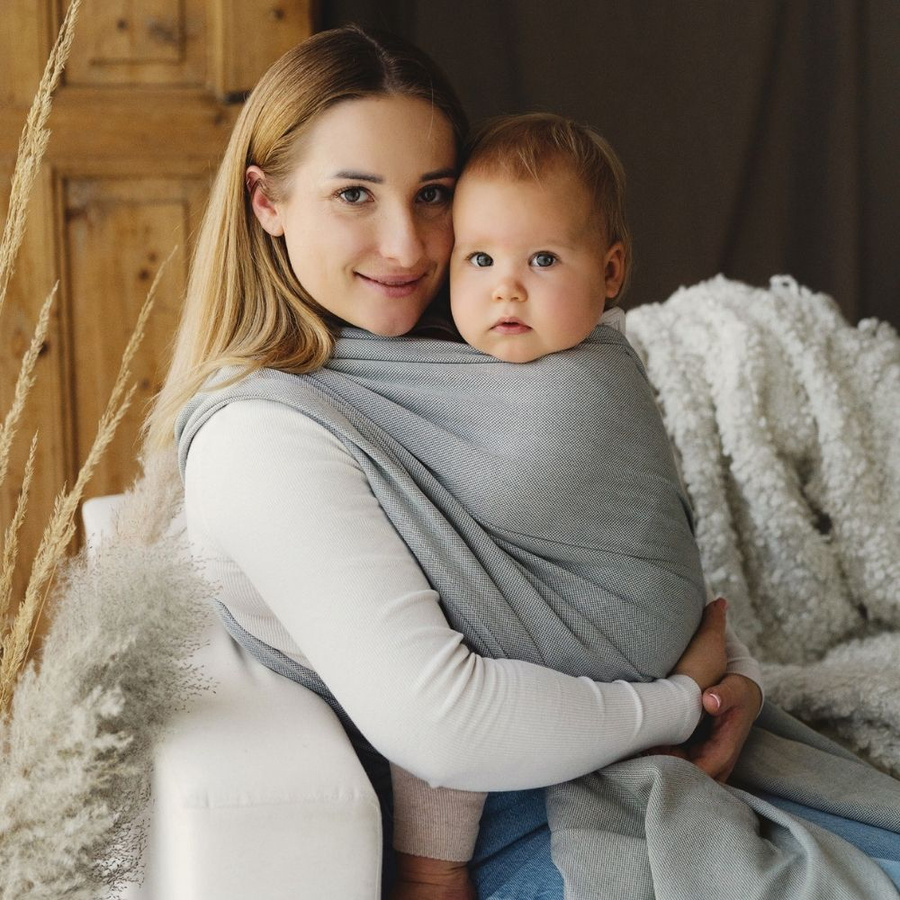 Szara chusta Gray Moonstone – 4,6 m | dla noworodków i niemowląt