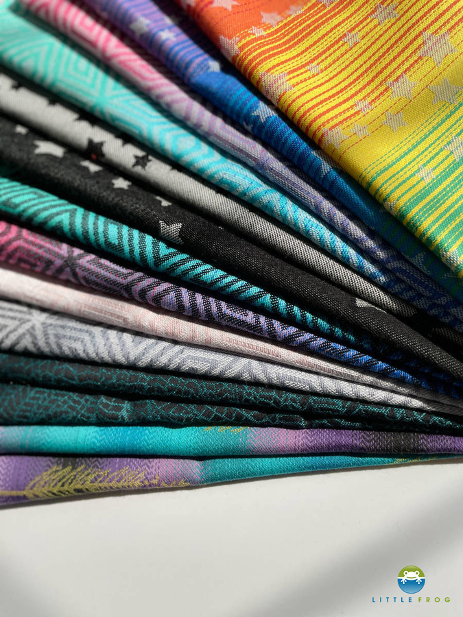 Ścinki / końcówki chust Little Frog 20-60 cm - ŻAKARDY (cena za 1kg)