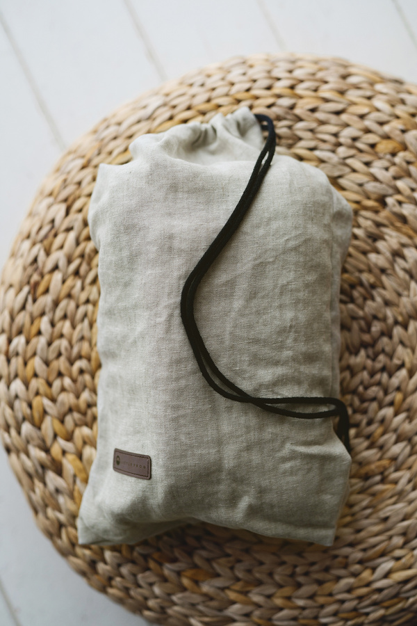 Beżowe lniane nosidełko Prime - Pure Linen Dune
