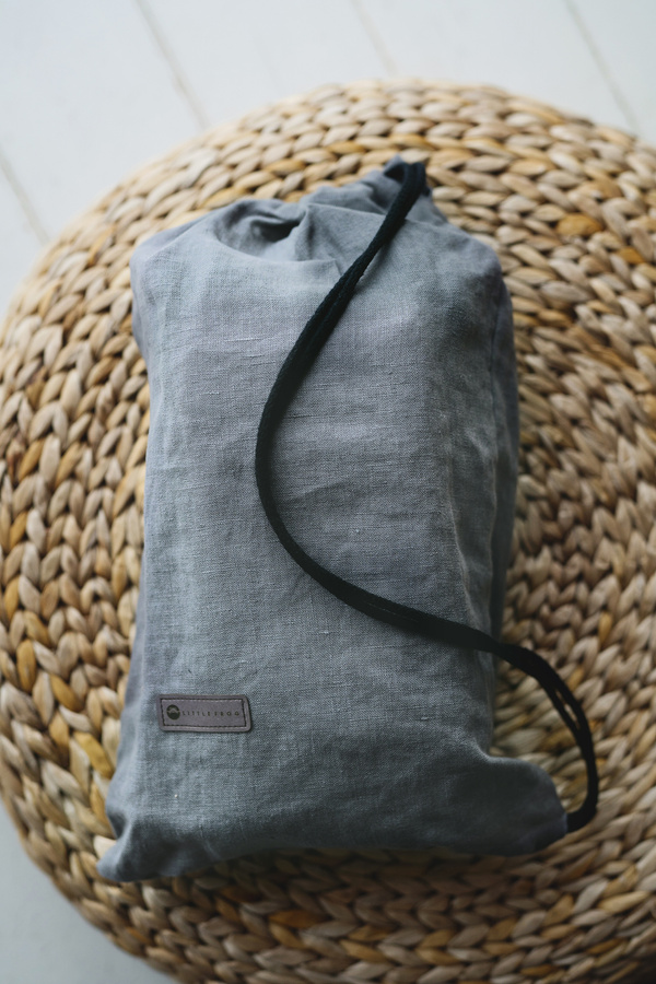 Szare lniane nosidełko Prime - Pure Linen Shadow