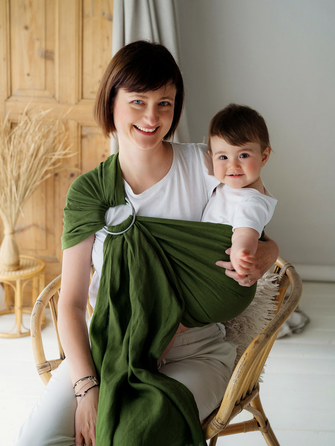 Chusta kółkowa Pure Linen Moss M (2m)