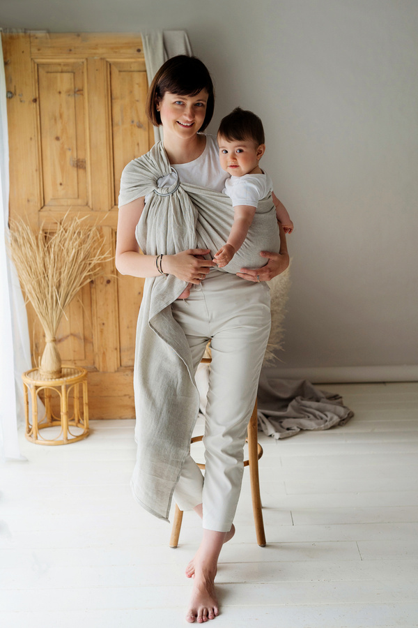Chusta kółkowa Pure Linen Greige M (2m)/II gatunek