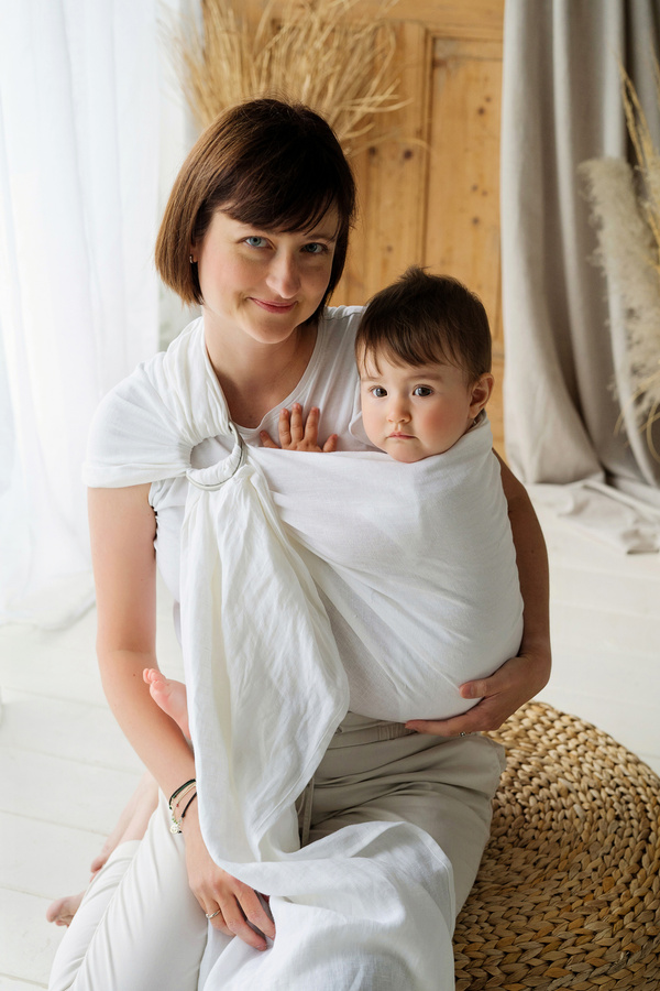 Chusta kółkowa Pure Linen White M (2m)/II gatunek
