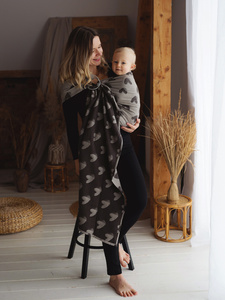 Brązowa chusta kółkowa Cosy Love M (2m)/II gatunek - dla malucha i starszaka 