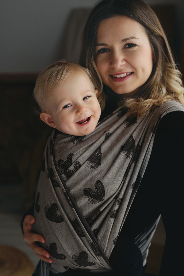Brązowa chusta do noszenia dziecka Cosy Love 4,6m - dla malucha i starszaka