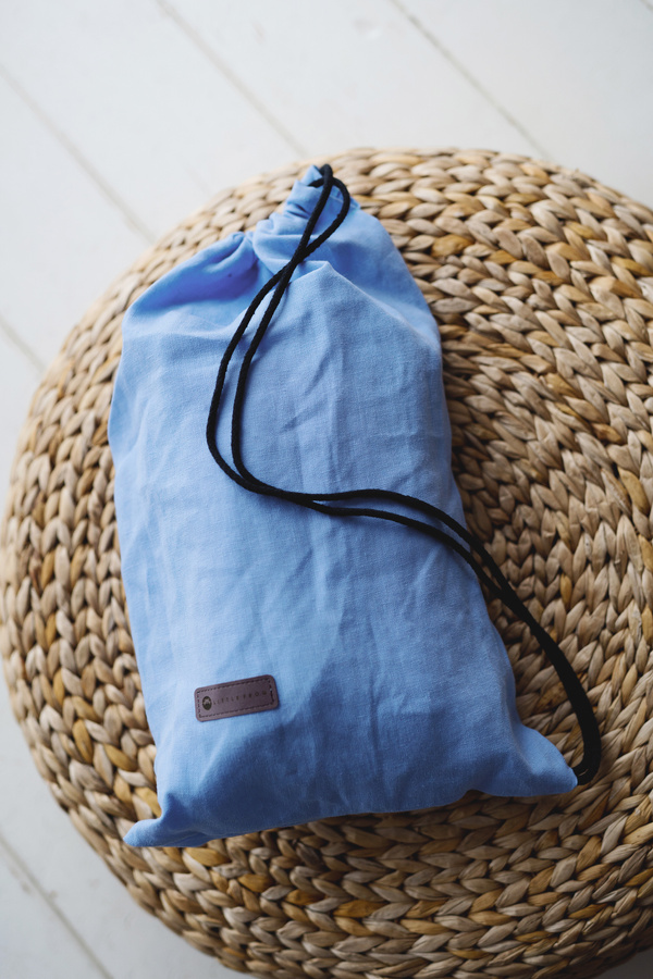 Niebieskie lniane nosidełko Prime - Pure Linen Mistral