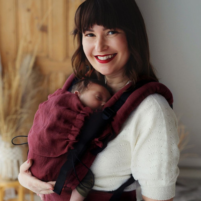 Lniane nosidełko Prime - Pure Linen Marsala