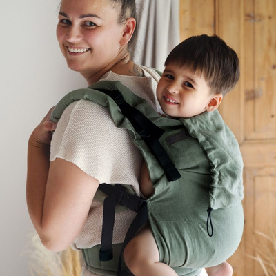 Zielone lniane nosidło na lato - Preschooler Pure Linen Grove